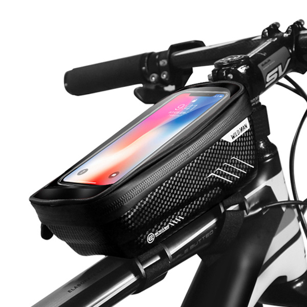와일드맨 카본 탑튜브 스마트폰 가방 자전거 프레임 백 앞