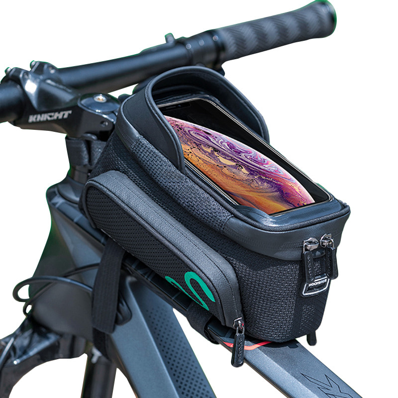 락브로스 T1 확장형 탑튜브 핸드폰 가방 자전거 프레임 백 앞